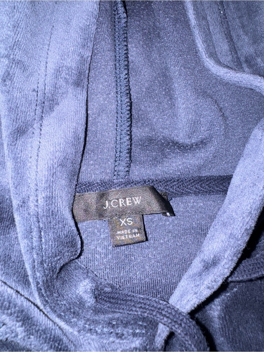 JCREW XS Plush Navy Blue Velour Hoodie & Joggers Set - Picture 4 of 14